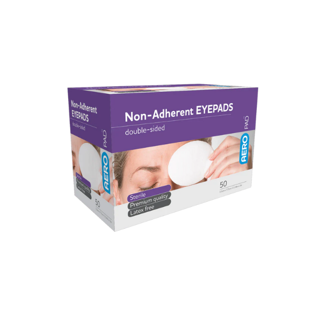 AEROPAD Non-Adherent Eye Pads 5.5cm x 7.7cm. Wound Care (1 x Box of 50)