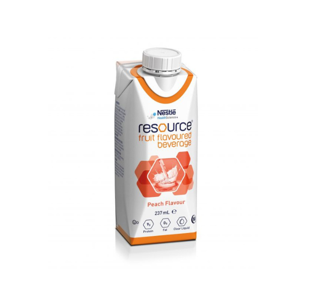 RESOURCE® Fruit Flavored Beverage Peach 237ml Nutrional support (1Carton/24bottles)