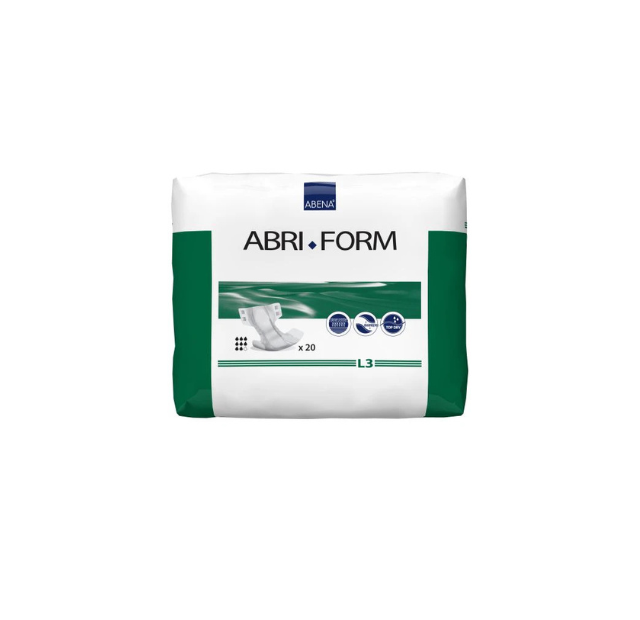 Abri-Form Comfort Green L3 3300mL 100-150cm. Continence Care (20 x pack)