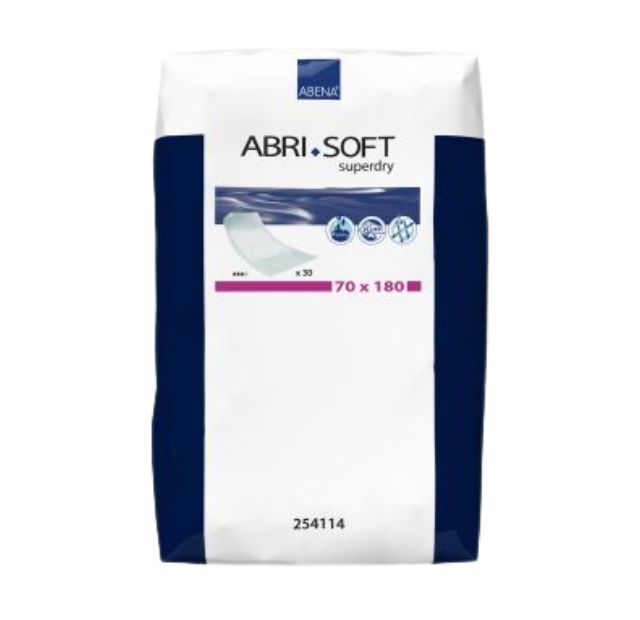 Abri-Soft Superdry Bed absorbent underlay protector pads 70x180cm. (30 x Pack)