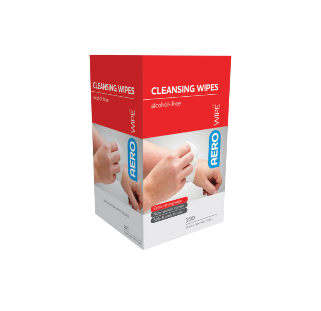 AEROWIPE Alcohol-Free Cleansing Wipes Box/100