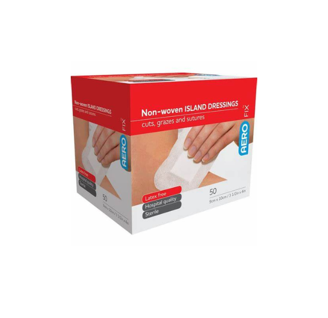 AEROFIX Non-Woven Island Dressing 9 x 10cm Wound Care (Box/50)