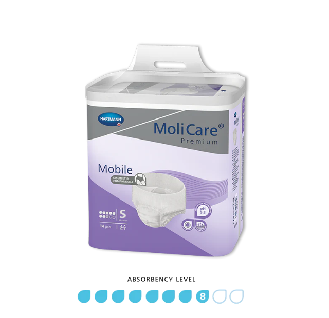 Molicare Premium Mobile 8 Drops Small 60cm-90cm 1791ml (14pcs/Pack)